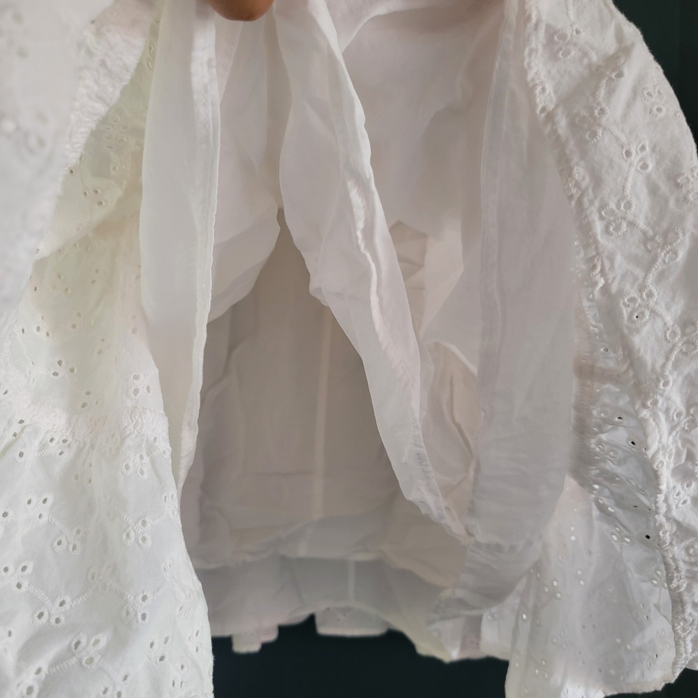 Lilly Pulitzer White Cotton Emie Babydoll Eyelet Tiered Ruffle Mini Dress Sze 10 - Picture 5 of 13